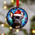 French Bulldog in Santa Hat Suncatcher Decoration